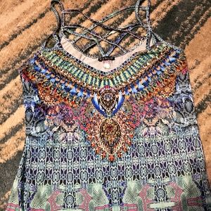 BEADED STRAPPY TANK TOP FROM VENUS SIZE XL